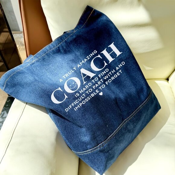 Denim Tote Bag, Amazing Coach Gifts Bag, Denim Handbags for Women, Casual Hobo T - Picture 5 of 7